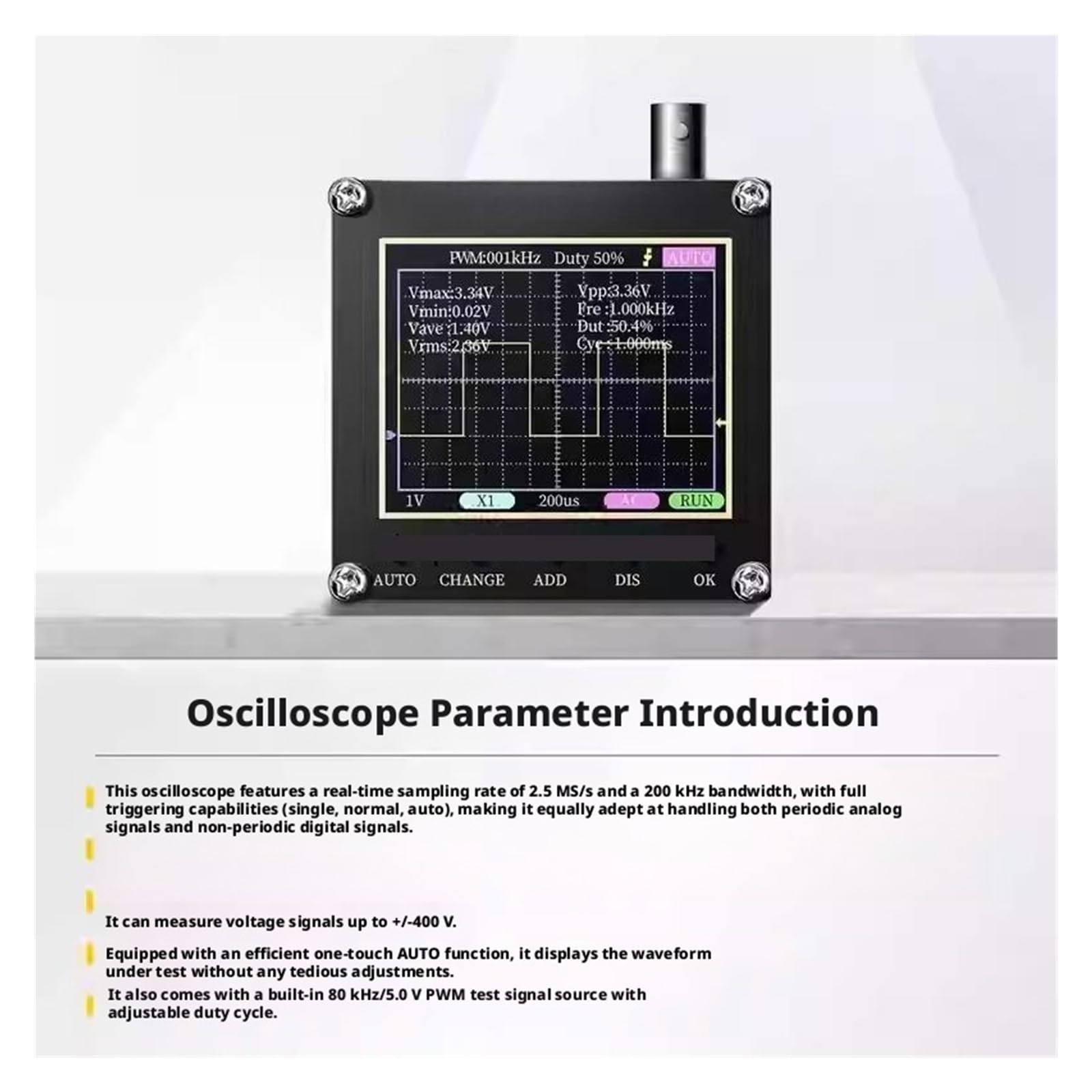 Oscilloscopio portatile, Oscilloscopio digitale portatile 138PRO, kit di apprendimento for STEM entry-level