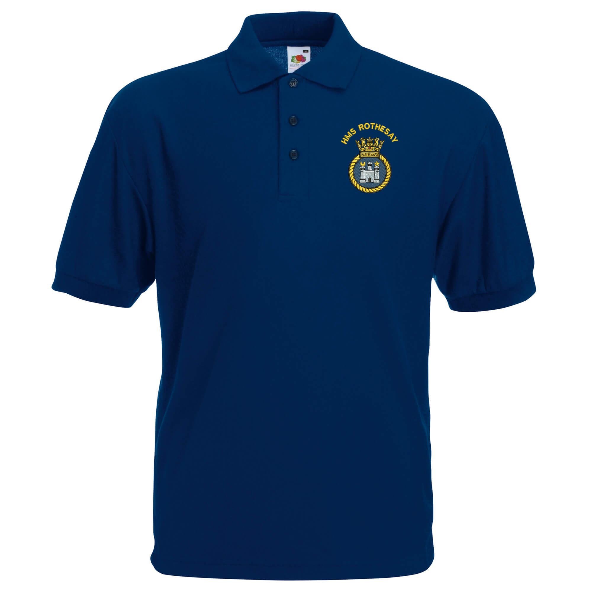 Pineapple Joe's Men's Navy Hms Rothesay Embroidered Polo - 2X Large