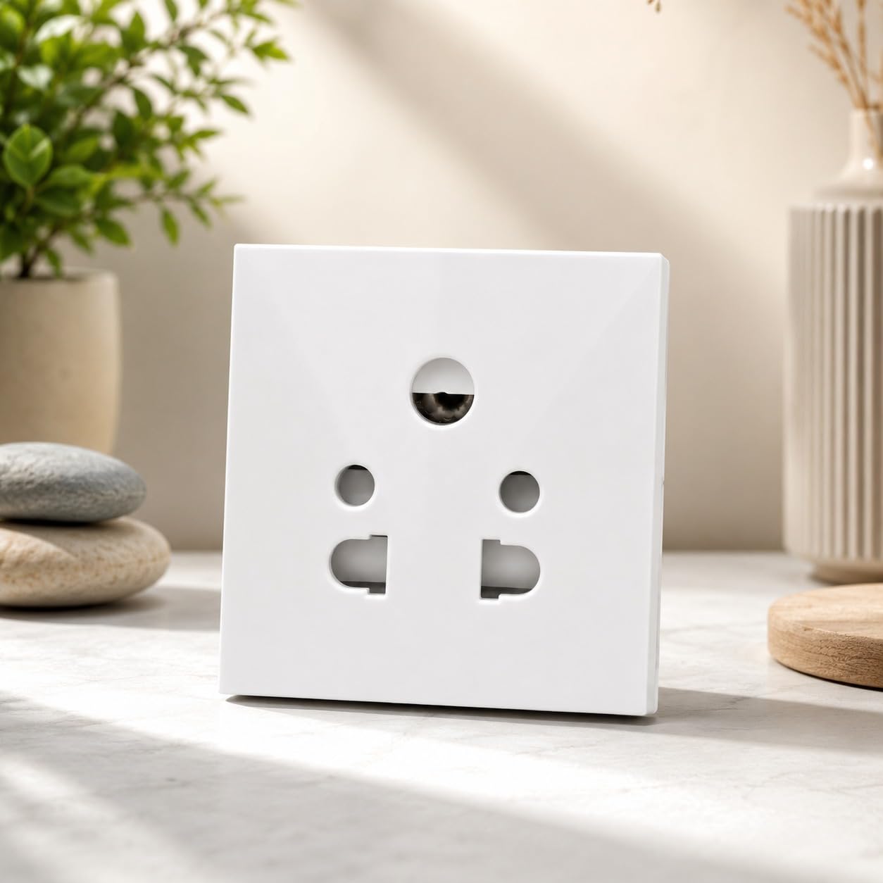 SEER 3-Pin Universal Shuttered Socket, 2-Module 13A 250V – Compatible with UK & European Plugs, Modular 45×45 mm Faceplate, Child Safety, Electrical Wall Socket-picture-11