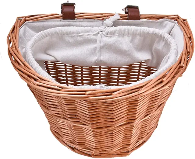 Cestino per Bici in Vimini con Coulisse - Supporto Manubrio Anteriore