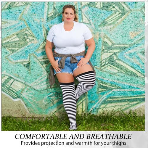 Image of 3 Pair Plus Size Thigh High Sock for Women