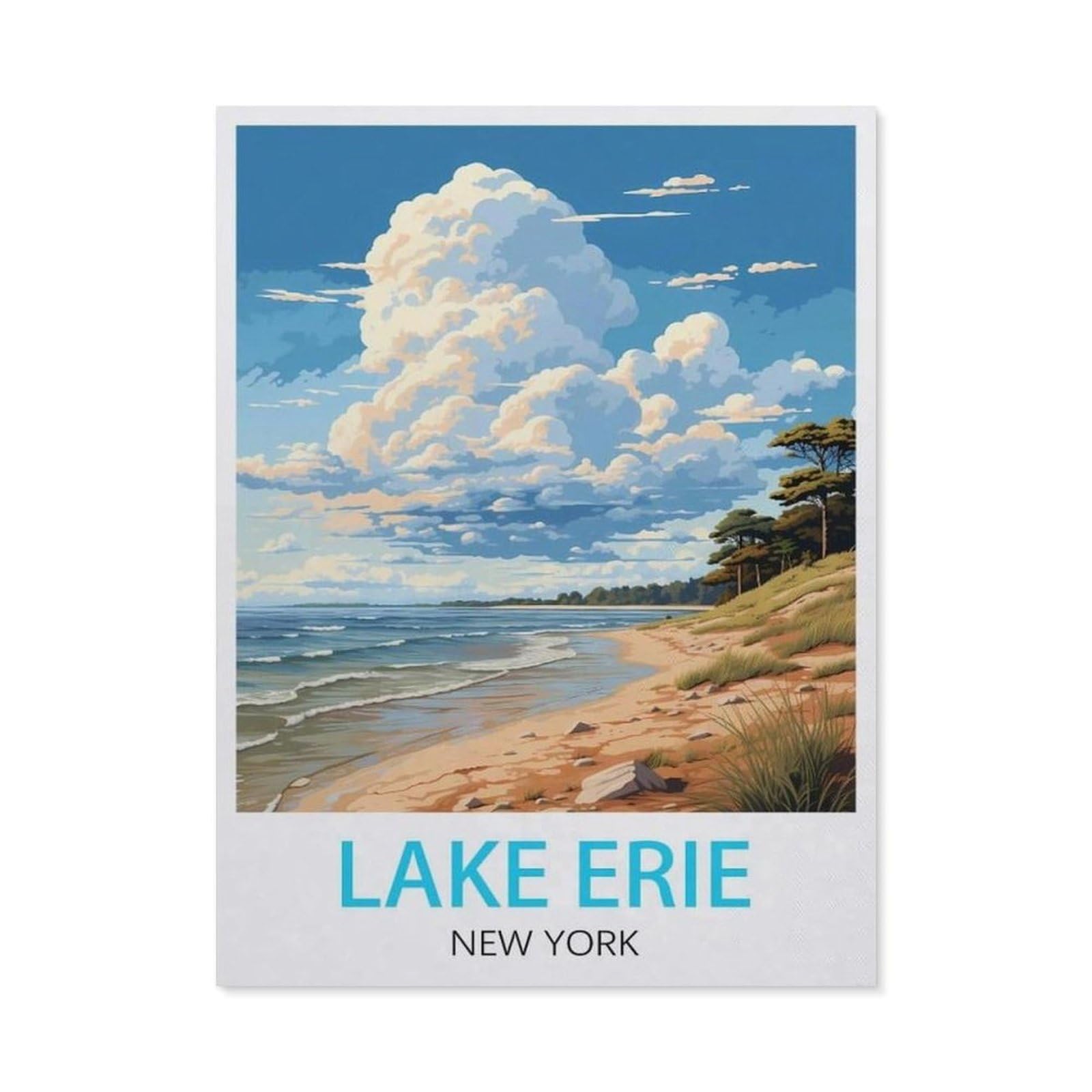 Metal Sign Tin Sign，Lake Erie New York(30x40cm）