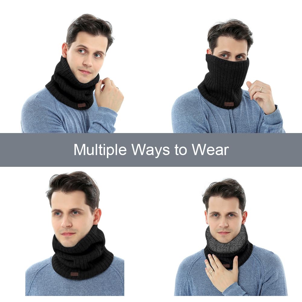 flintronic Scaldacollo In Pile, Sciarpa Scaldacollo Invernale a Termica Antivento, Sciarpa Circolare a Maglia Spessa, Snood Termici per Uomo e Donna per Ciclismo Corsa Sci