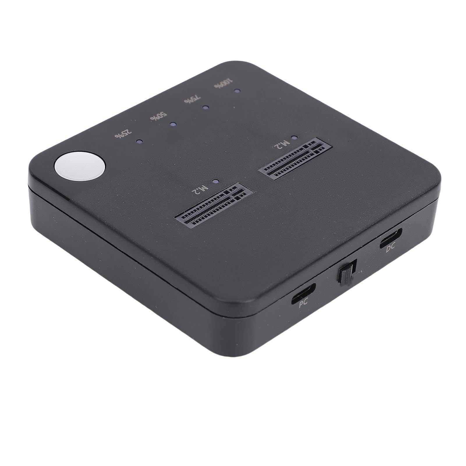 Fabater Duplicatore SSD M.2 NVMe, Clonatore SSD Clone Offline Dual Bay Ad Alta velocità da 20 Gbps, Contenitore Alimentato Tramite USB C con compatibilità M.2 Universale per Tecnici IT, Data Center,