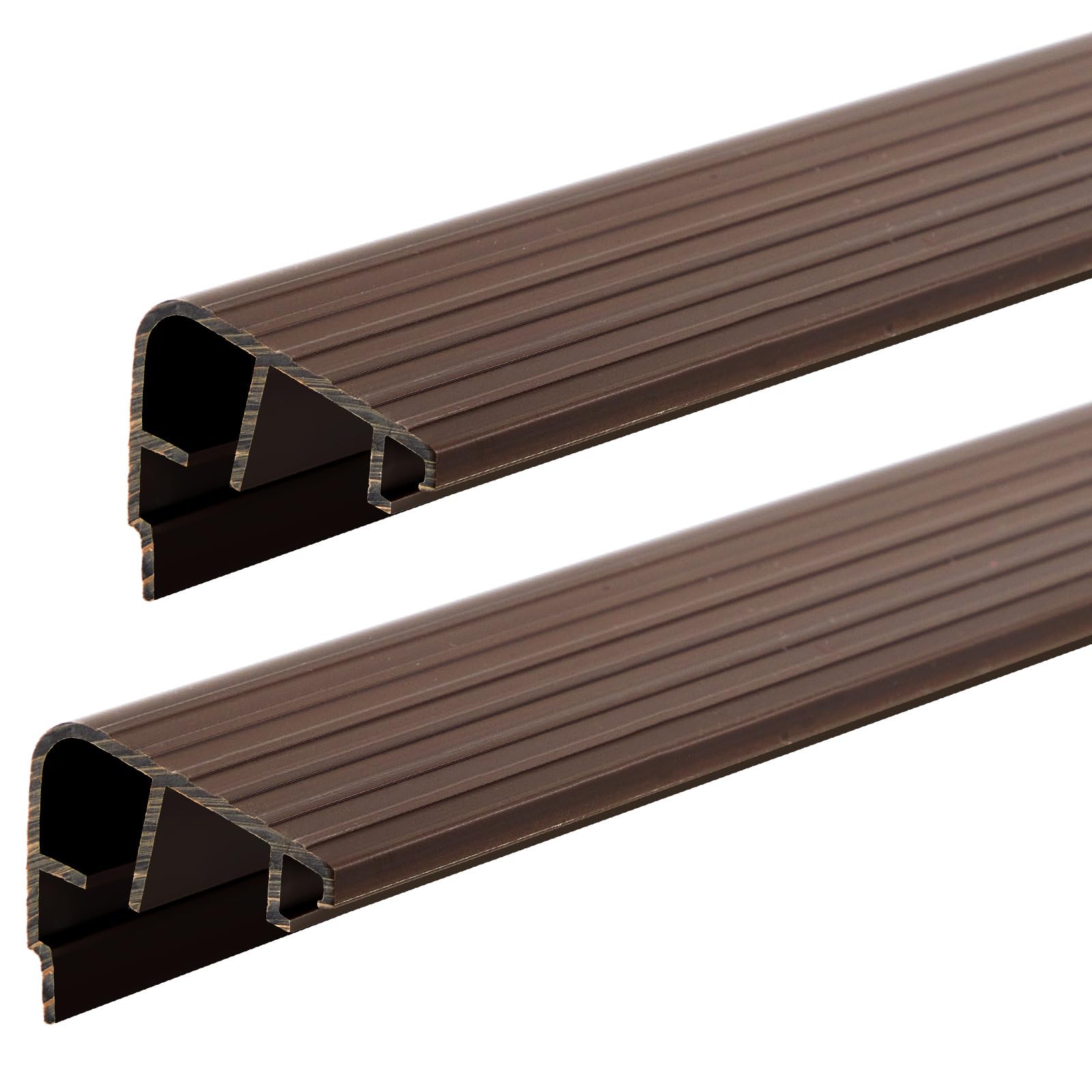 Photo 1 of 2 Pcs 48" L Fixed Vinyl Sill Threshold Cap 1-3/8 Inches High, Dark Brown