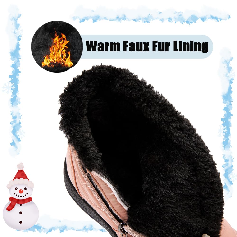 GOGOUP Bambini Stivali da Neve Ragazzi Ragazze Inverno Impermeabili Caldo Foderato in Pelliccia Cotone Stivaletti Scarpe All'aperto Stivaletti Antiscivolo