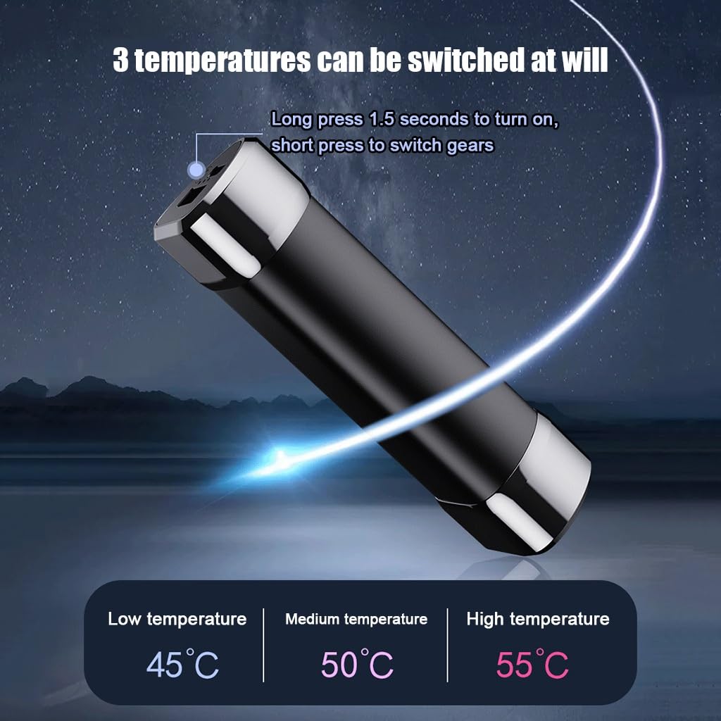 Riscaldatori di mano ricaricabili 2 Pack, 6 ore di calore duraturo, 3 livelli fino a 55℃ elettrico Pocket Hand Warmer, ideale per Golf Caccia Escursionismo (Color : Silver)