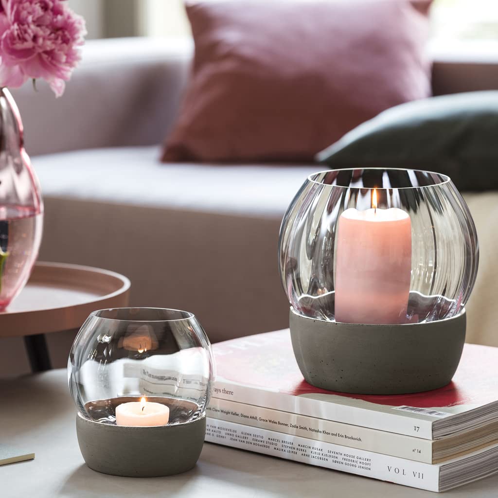 Villeroy & Boch - Rose Garden Home hurricane lamp, 155 mm, crystal glass/concrete, Grey, 15,5 cm - Image 4
