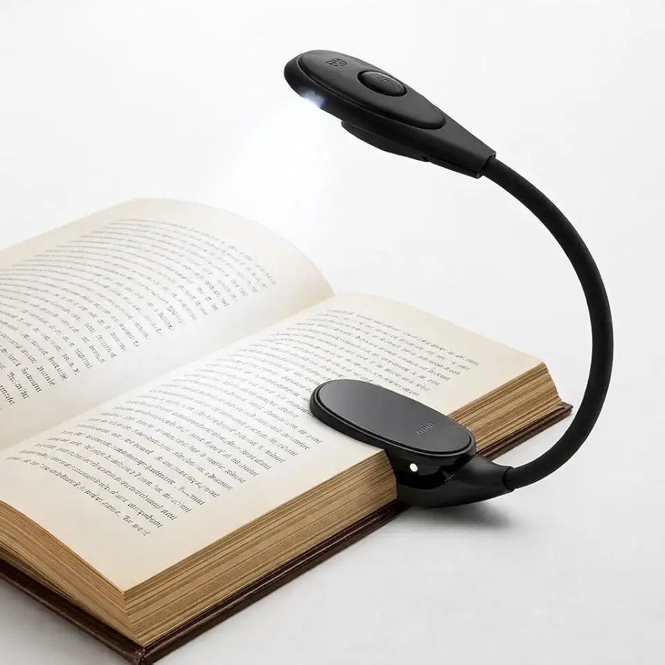Luz de Leitura LED para Livro com Clip, Luminária Ajustável para Estudar e Ler à Noite, Portátil