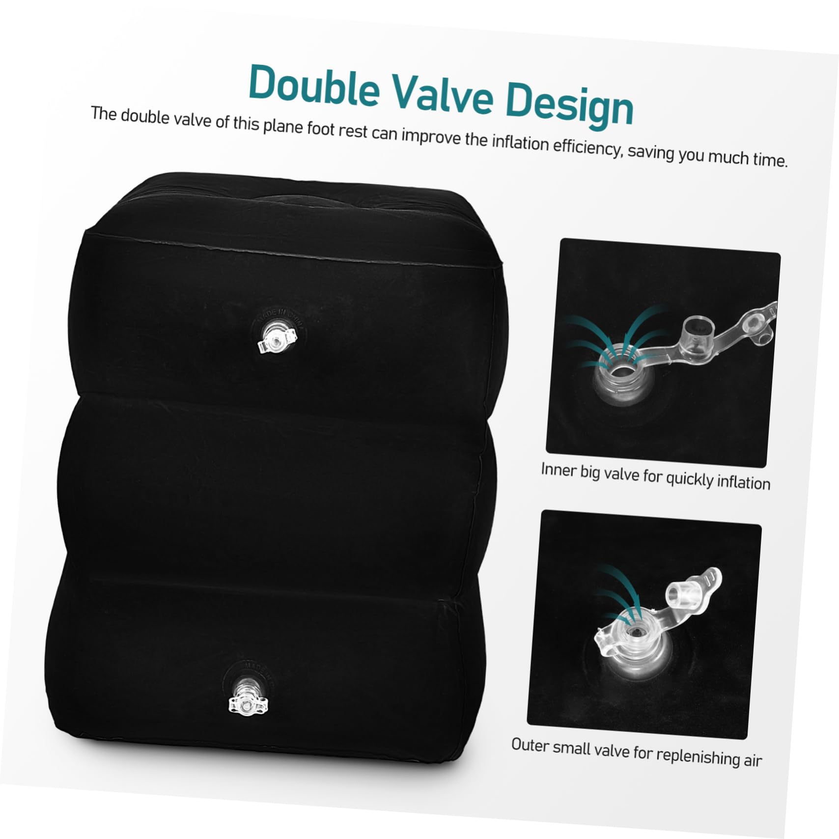 Toyvian Reposapiés Inflable Portátil Para Piernas Ajustable Almohada De Viaje Reposapiés Para Coche y