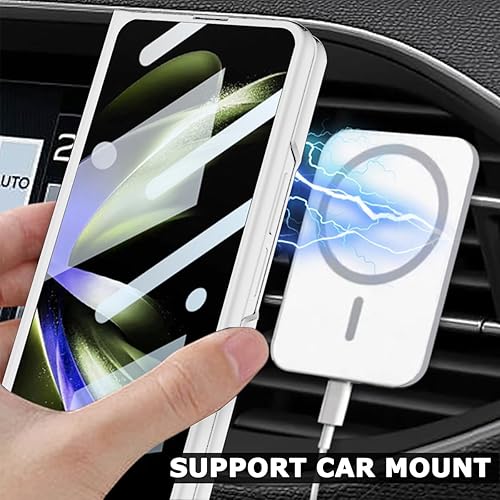 Miniatura 3 de NINKI Funda magnética compatible con Samsung Galaxy Z Fold 5 con protector de pantalla, protección de bisagra ultra delgada, carga inalámbrica,