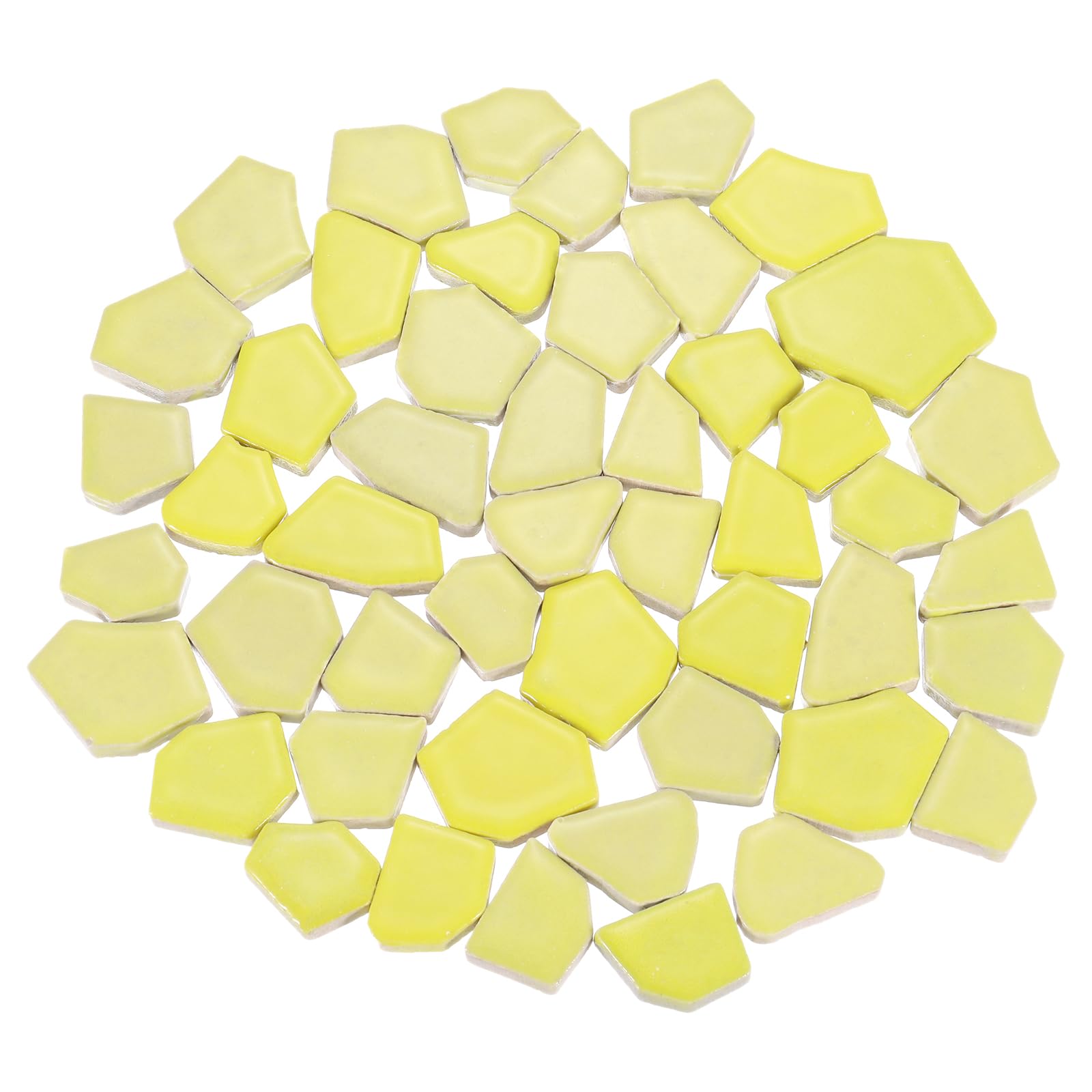 QUARKZMAN 500G/1.1Lb Nieregularne ceramiczne płytki mozaikowe, 2,3-4,2 cm luzem barwione ceramiczne mozaiki do projektów artystycznych i rzemieślniczych DIY, żółty