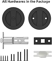 Vista 6 de Lethato Hardware de Puerta de Bolsillo Negro, Cerradura de Puerta de Bolsillo, Pestillo de Puerta de Bolsillo, Cerradura de Privacidad de Puerta