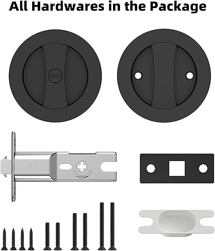 Miniatura 6 de Lethato Herrajes para puerta de bolsillo, cerradura de puerta de bolsillo, cerradura de puerta de bolsillo, cerradura de privacidad contemporánea de