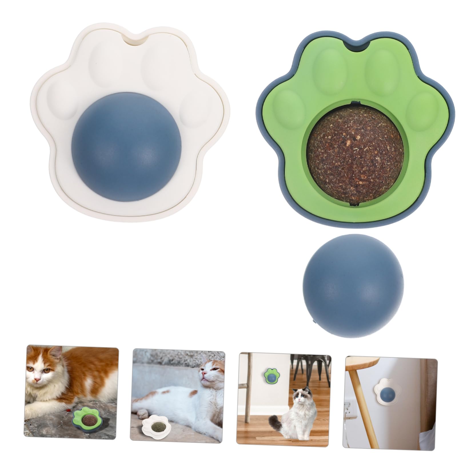 Yardwe 10sets Giocattolo Interattivo Per Gatti Da Palline Di Catnip Rotanti Gioco Per Pulizia Dei Denti e Divertimento Per Gatti Indoor Sicuro e Edibile