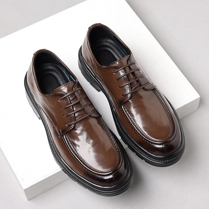 Men's Retro Oxfords Softsole Walking Business Comfort Shoes Round-Toe Casual Lace-Up Leather Dress Shoes3