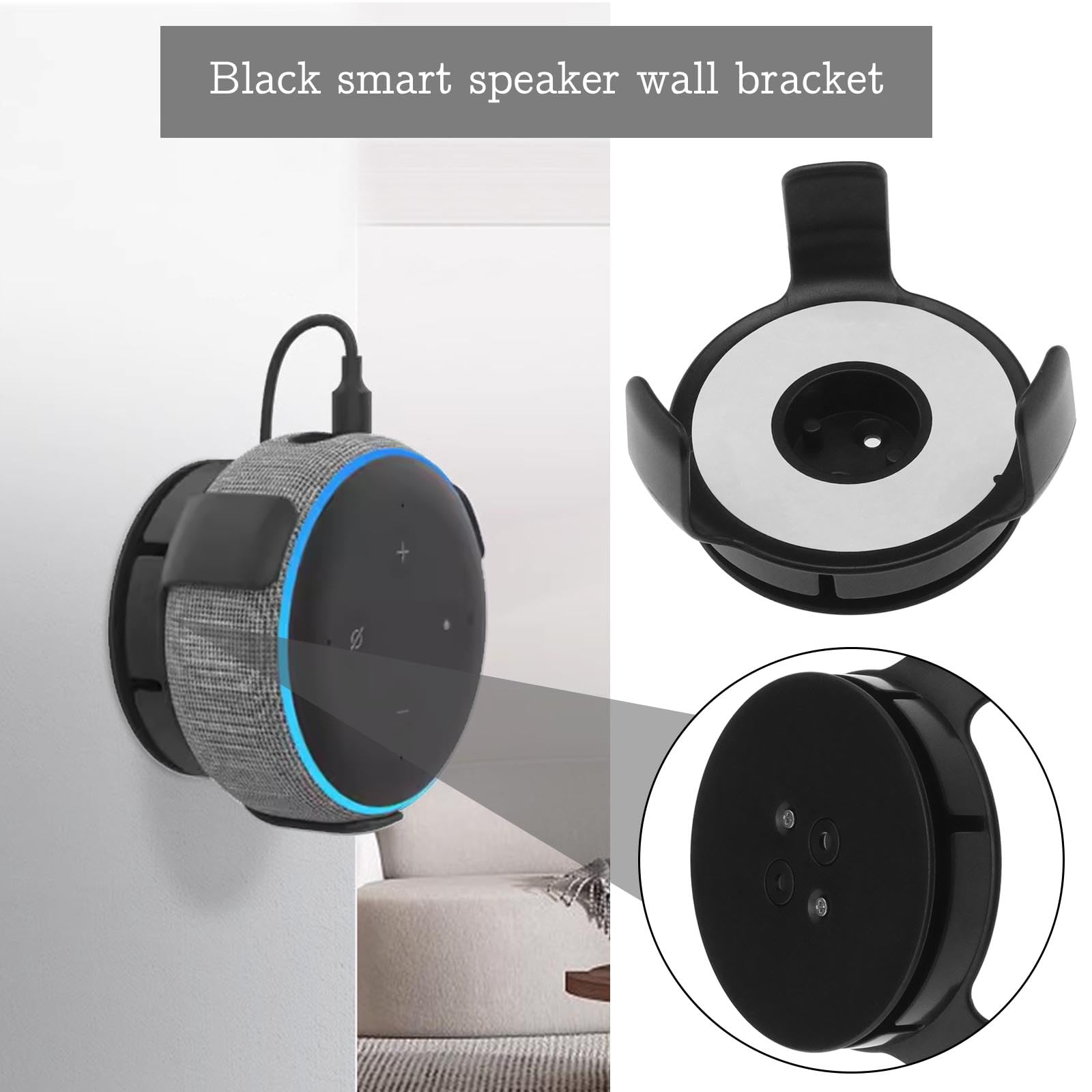 ECSiNG Uchwyt ścienny do stojaka w kształcie pazura uchwyt głośnikowy inteligentny głośnik uchwyt ścienny kompatybilny z Echo Dot 3 4 Smart Home Speaker Assistant, czarny