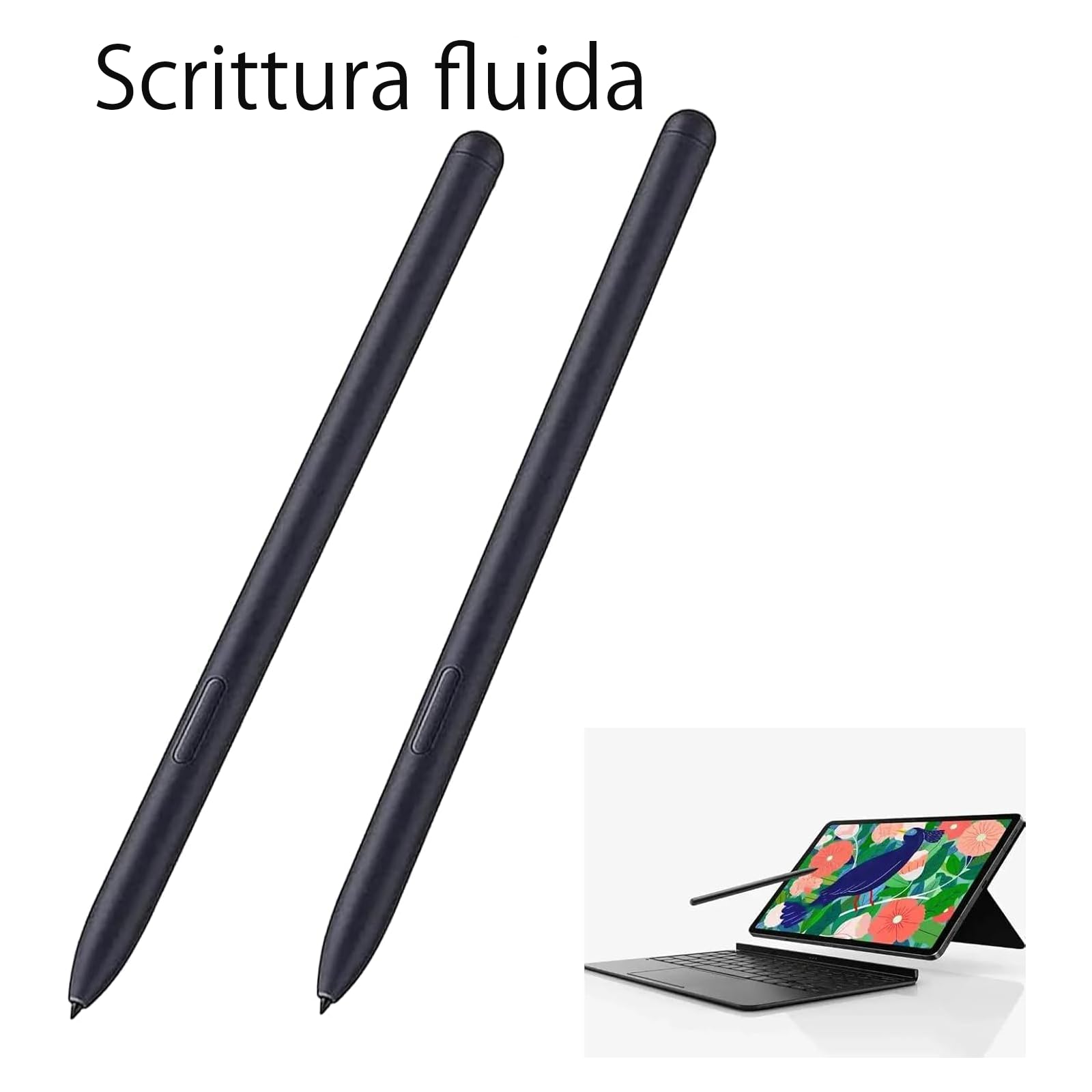 2 Pz Penna Stilo di Rcambio Per Galaxy Tab S7 FE S per Samsung Galaxy Tab S7, Tab S7 FE SM-T730, SM-T733, SM-T736B Stylus Penna SenzaBluetooth,Nero Mistico