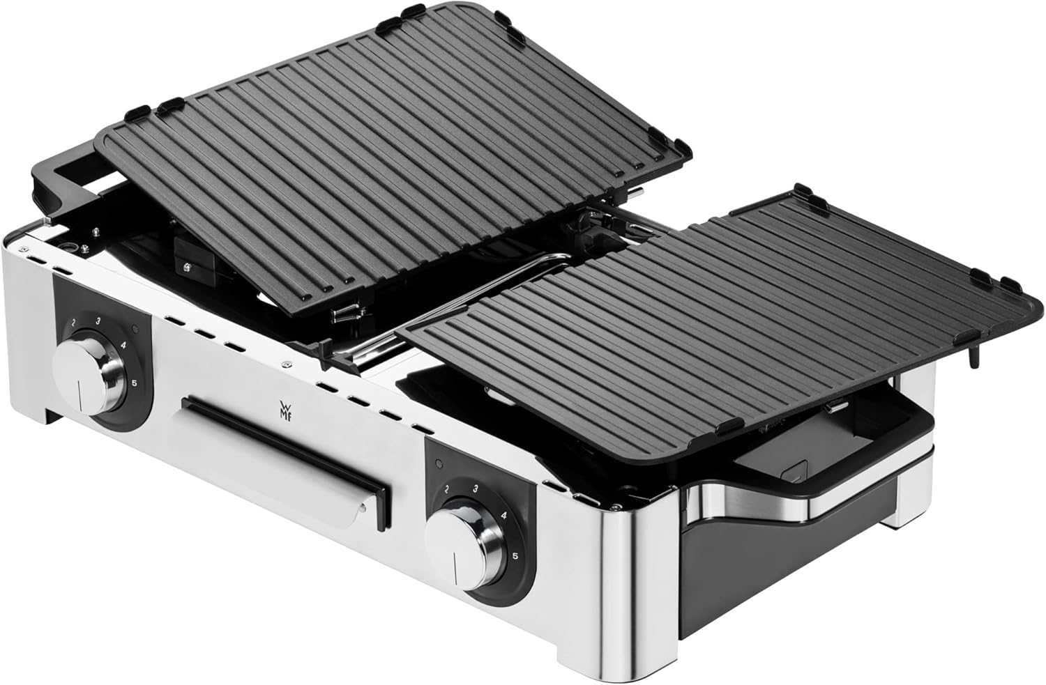 WMF Lono Master-Grill Elektrogrill 2400W 50x28 cm Edelstahl matt Tischgrill mit Windschutz
