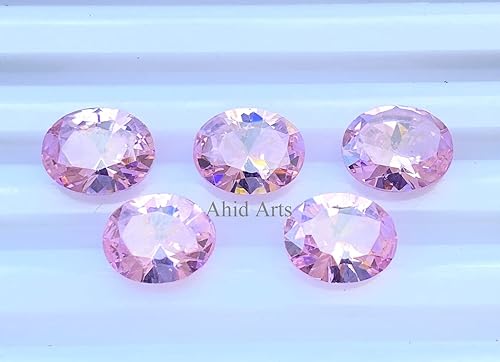 Miniatura 6 de 5 piezas de piedras preciosas sueltas facetadas de circón de Reino Unido para hacer joyas, forma ovalada, 0.315 x 0.394 in, Gema, Circonita.