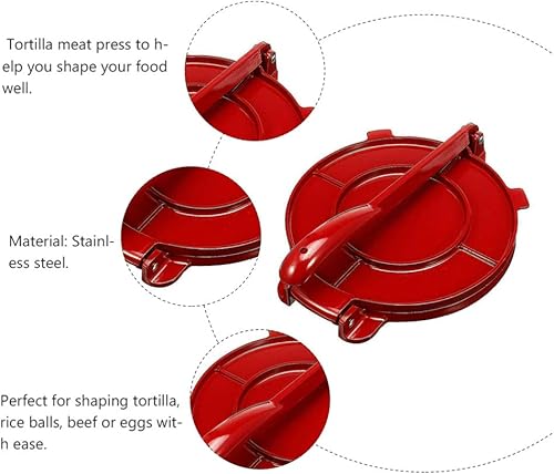 Miniatura 9 de Hemoton Prensa plegable de tortilla de aluminio, Tortilla y Roti Maker,Máquina de tortilla de prensa de pasta,Prensa de tortilla de harina,Máquina