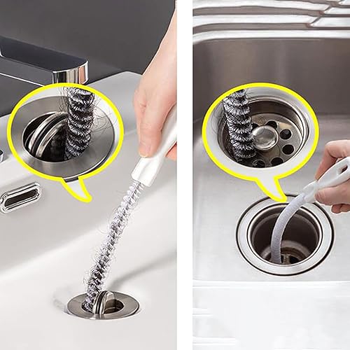 Miniatura 3 de Cepillo de dragado de tubería, 234 piezas, recogedor de pelo de alcantarillado doméstico, cepillo de limpieza de desbordamiento de desagüe,