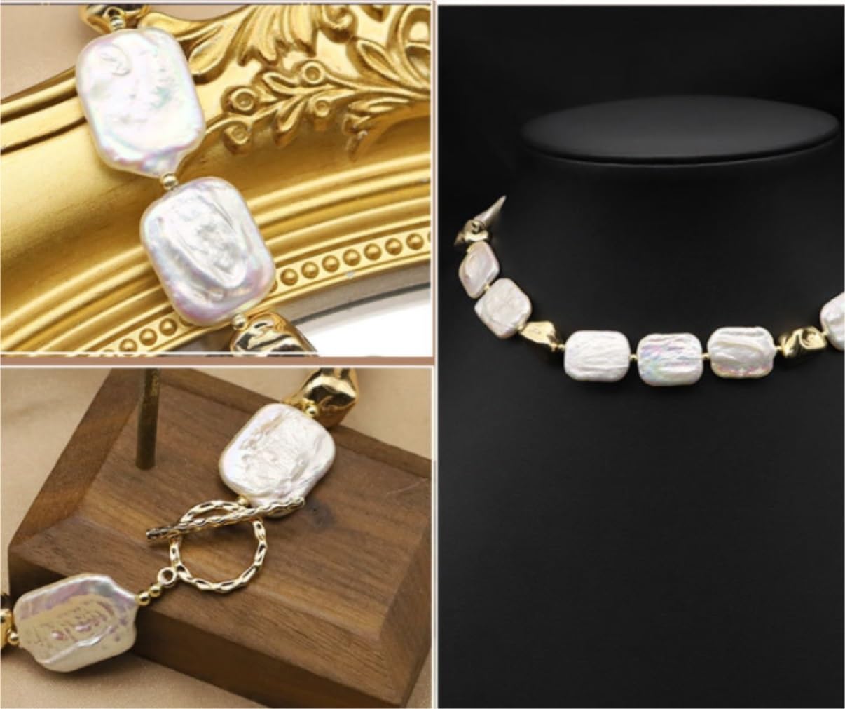 Collana di Perle Accessori di Abbigliamento Collana Di Perle Barocche Da Donna Collana Di Perle Irregolari Collana Di Gioielli Gioielli per le Donne