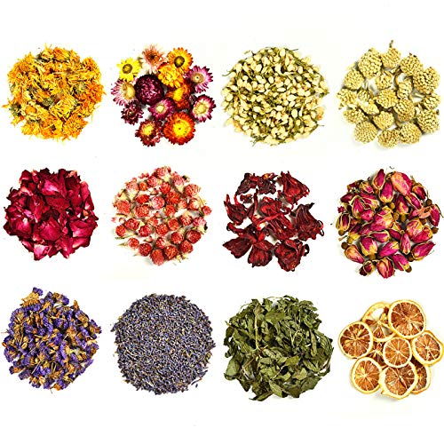 COYMOS Dried Herbs 100% Natural Dried Flowers for Candle Making, Resin Jewelry, Bath