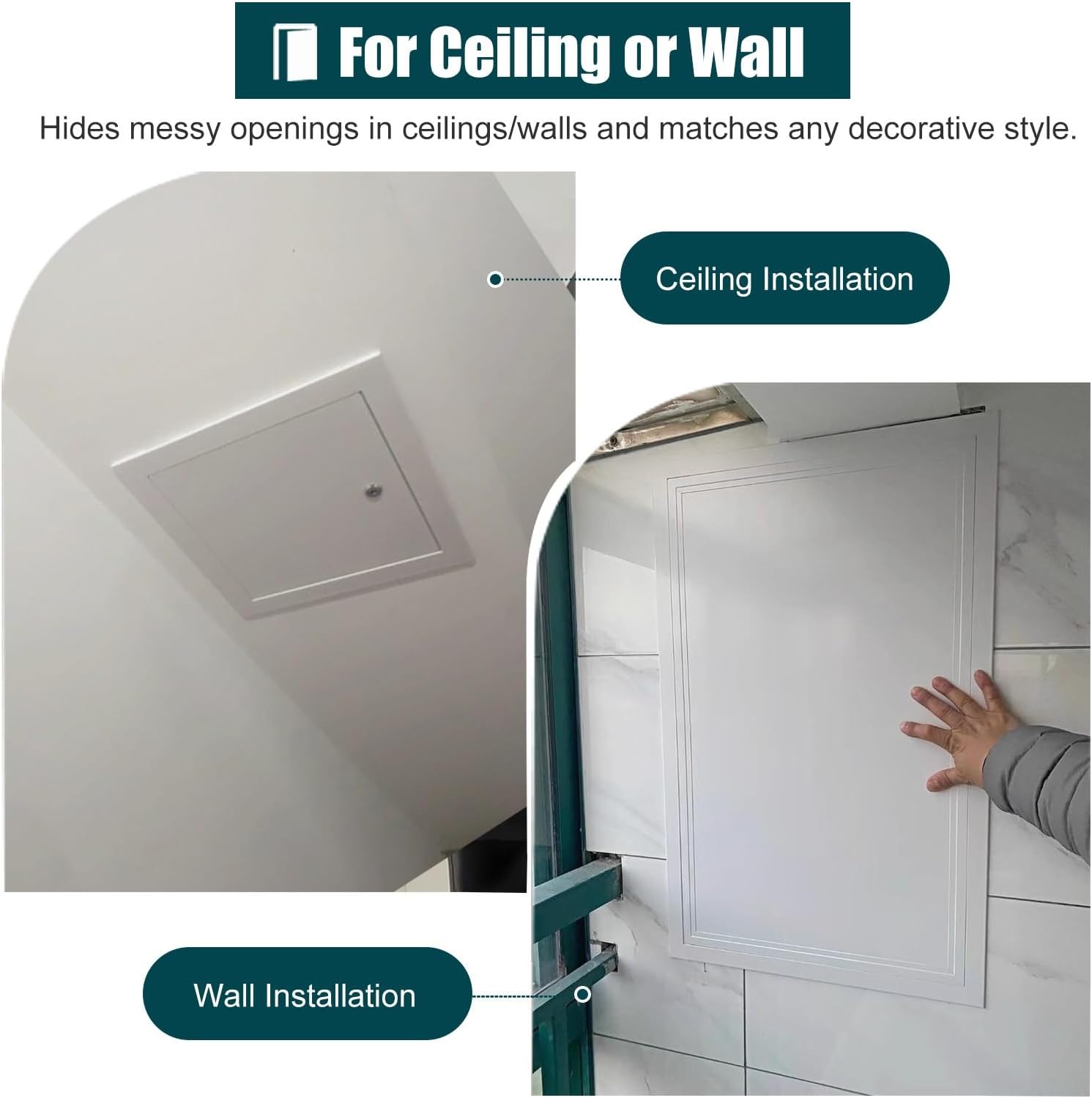 Attic Access Door Panel for Wall Ceiling, Metal White Access Door with Lock & Key, 6 10 12 16 24 32 36 40 44 48 in Inspection Hatch Exterior Interior(26x44in(65x110cm))