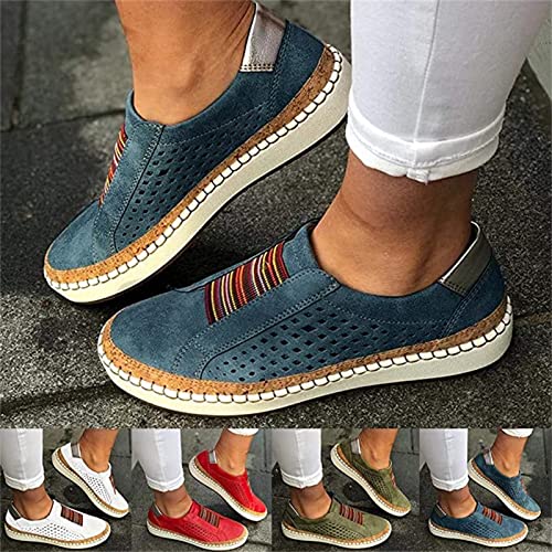 Ladmiple Sneakers For Women Slip On Wide Width Low Top Casual Canvas Walking Shoes Dressy Summer Fashion Flats Loafers3