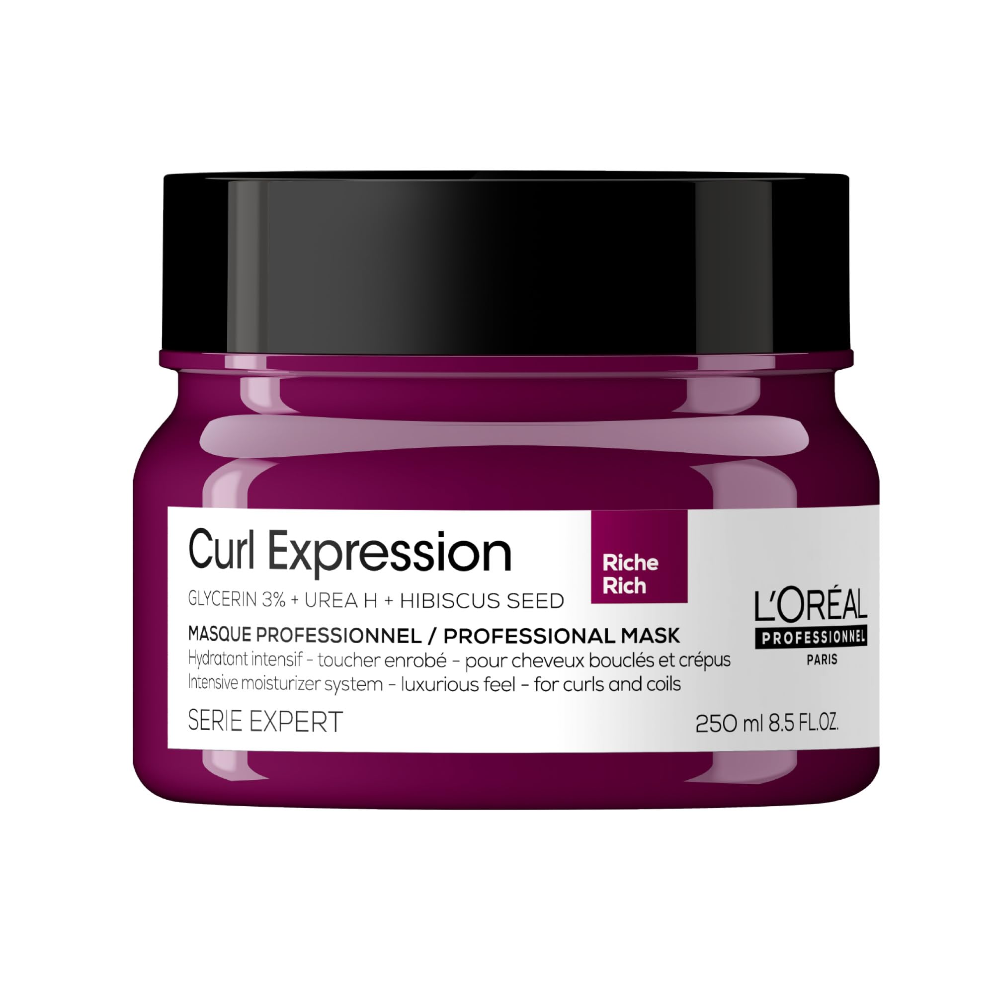 L'Oral Professionnel Nourishing Hair Mask for Wavy and Curly Hair, Series Expert, Curl Expression Intensive Moisturiser Mask, 250 ml