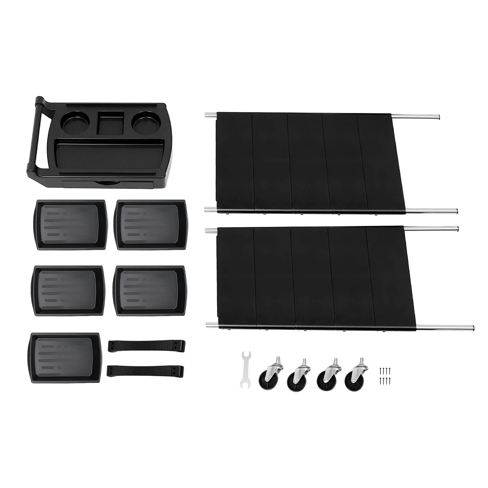 Equipo de carrito para salón de belleza, carro con bandeja para peinado y almacenamiento, puede ser utilizado en salones de belleza, peluquerías, hospitales e instalaciones sanitarias, negro