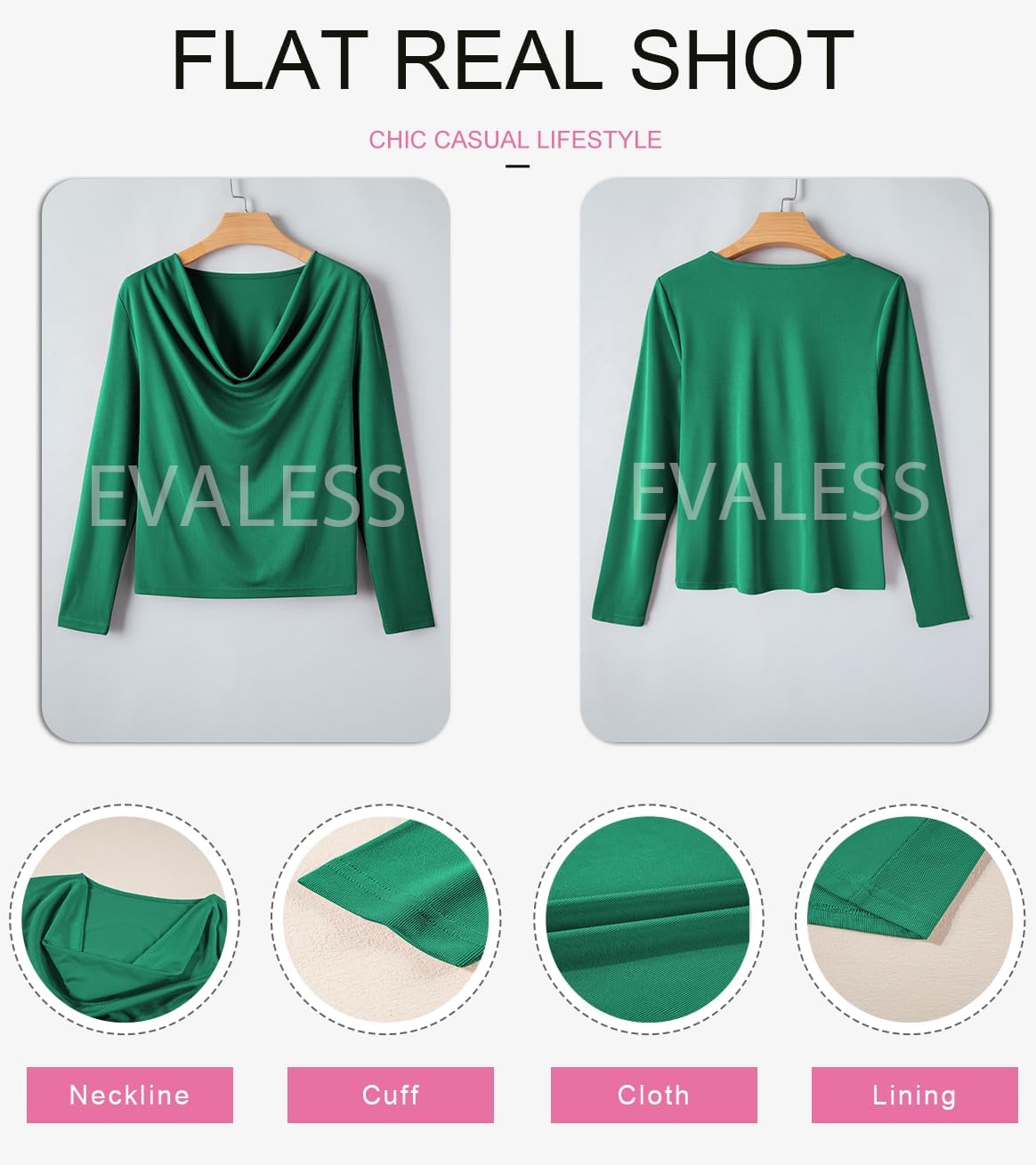 EVALESS Womens Tops Trendy 2026 Fall Cowl Neck Shirts Long Sleeve Teacher Clothes Office Business Dressy Casual Outfits - Image 6