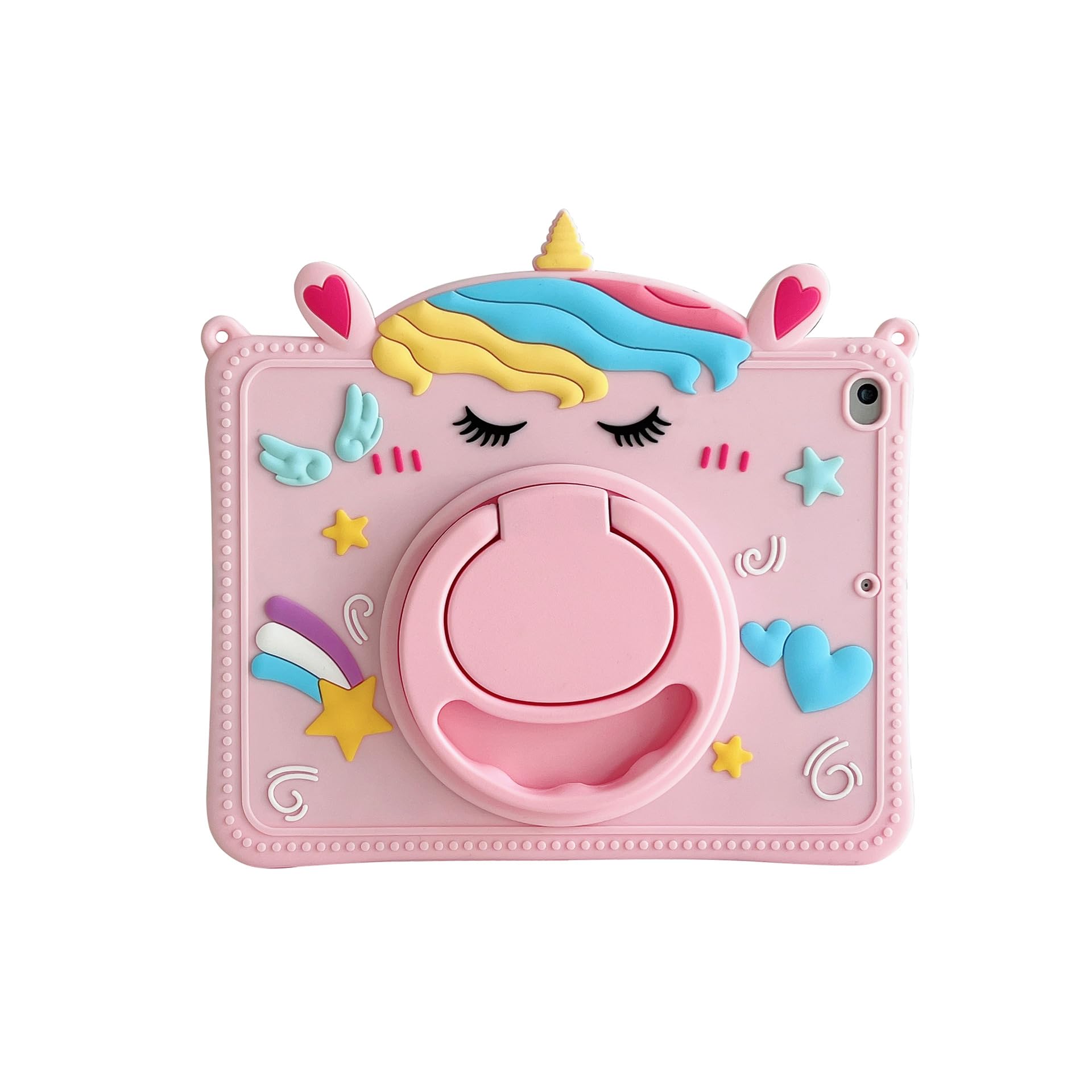 3D Cute Unicorn Case for Samsung Galaxy Tab A 10.1 inch 2019 SM-T510/T515,Kawaii Cartoon Kids Teens Boys Girls Women Unicorn Soft Silicone Case with