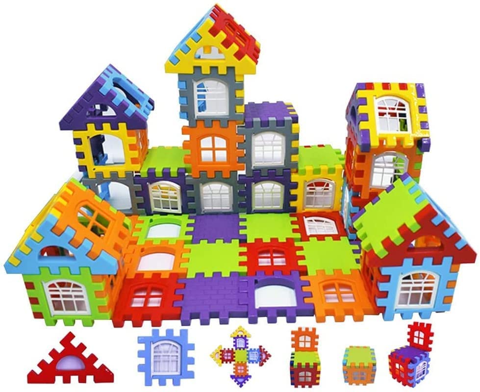 Ankirant Blocks fpr Kids House Construction Building Blocks Big Size House Block Building Block Happy Home Brick Children Kids Toys Building Block Plastic Mind Educational Learning Gift Boy Girl Brain Game Puzzle Toys Fun Game Including Attractive Windows All Included- Multicolor