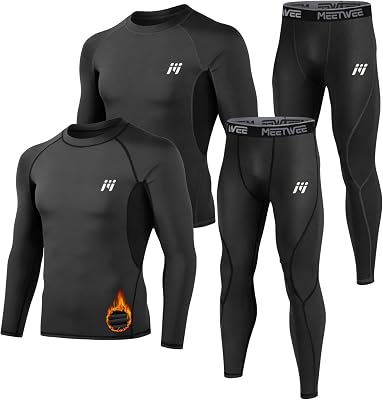 Men's Compression Base Layer Set – Thermal Skin-Fit Shirt & Leggings, UK Sizing