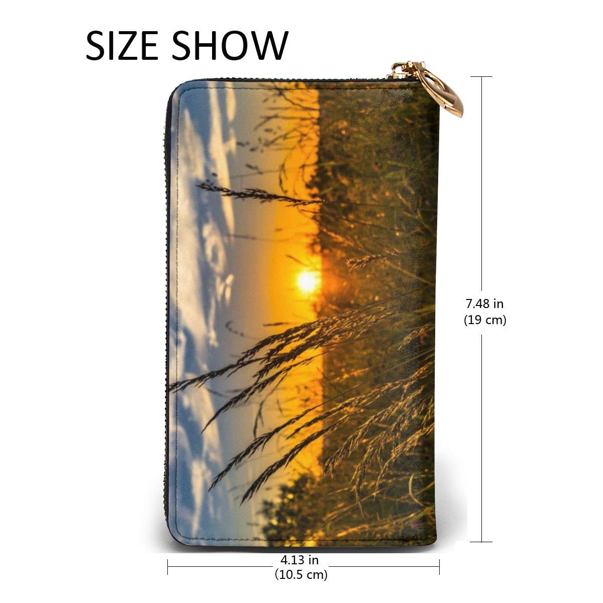 Amazon.co.jp: 財布 メンズ 長財布 フィールドに沈む夕日 本牛革 紳士 長 財布 めんず 長財布 レディース財布 カード 大容量 :  ファッション