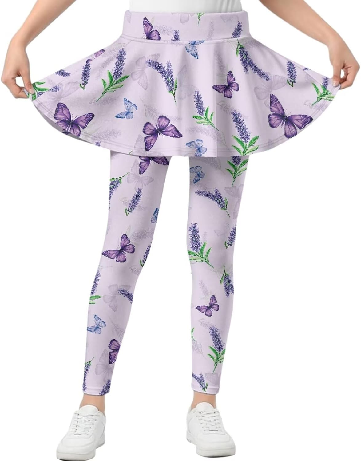 Leggings for Girls Footless Tennis Pants with Skirt Girls Leggings for Tennis Pants Kids Activewear Size 514
