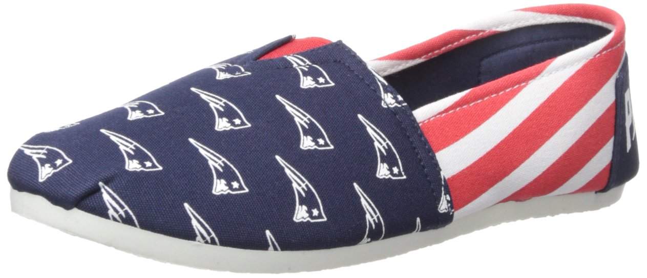 FOCO Women's NFL Team Logo Ladies Fashion Slip On Canvas Shoes