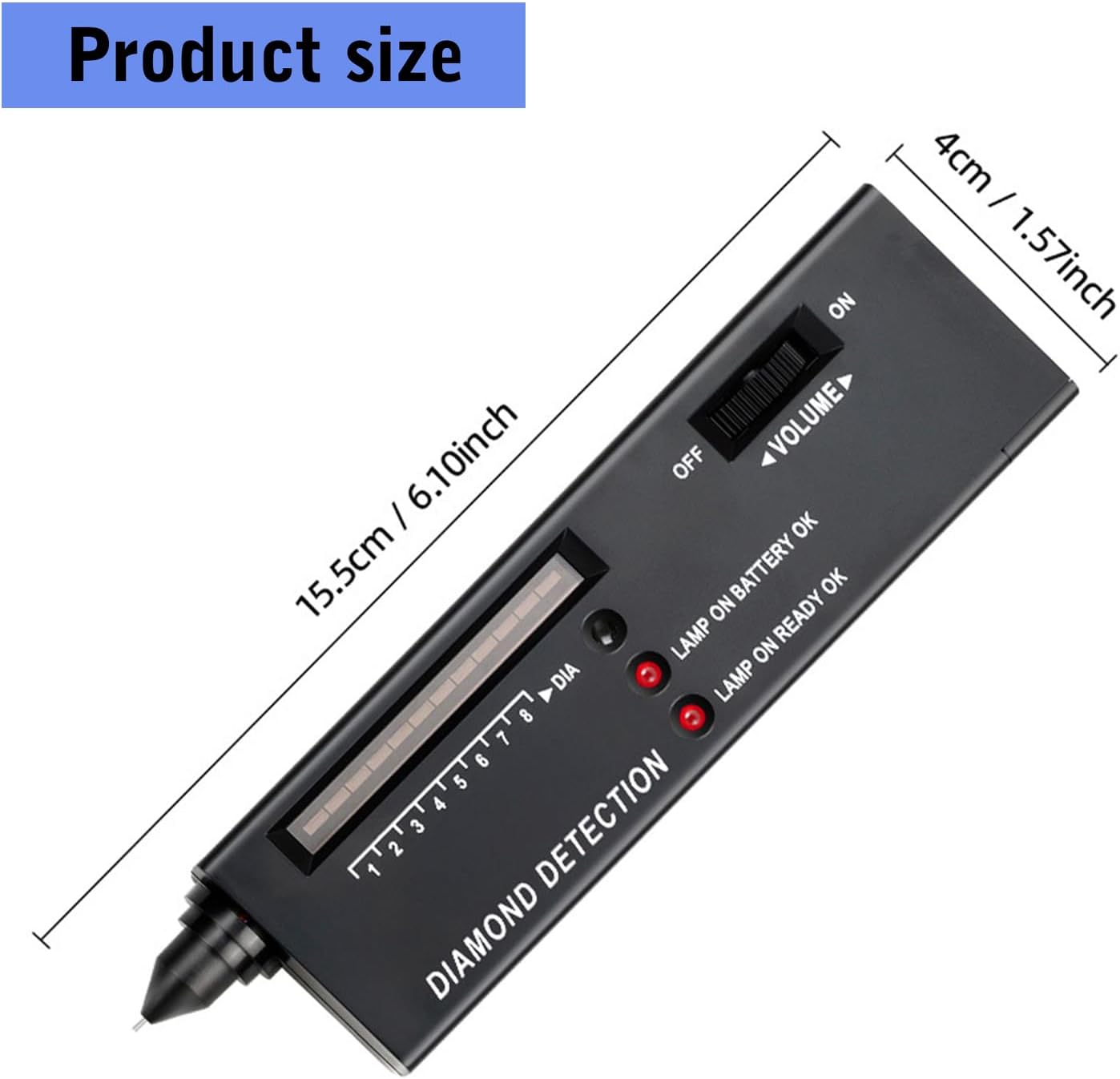 Precisions Diamonds Tester Pen Testing Tool ABS Texture Testing Device for Jewelers and Enthusiasts Tester Pen