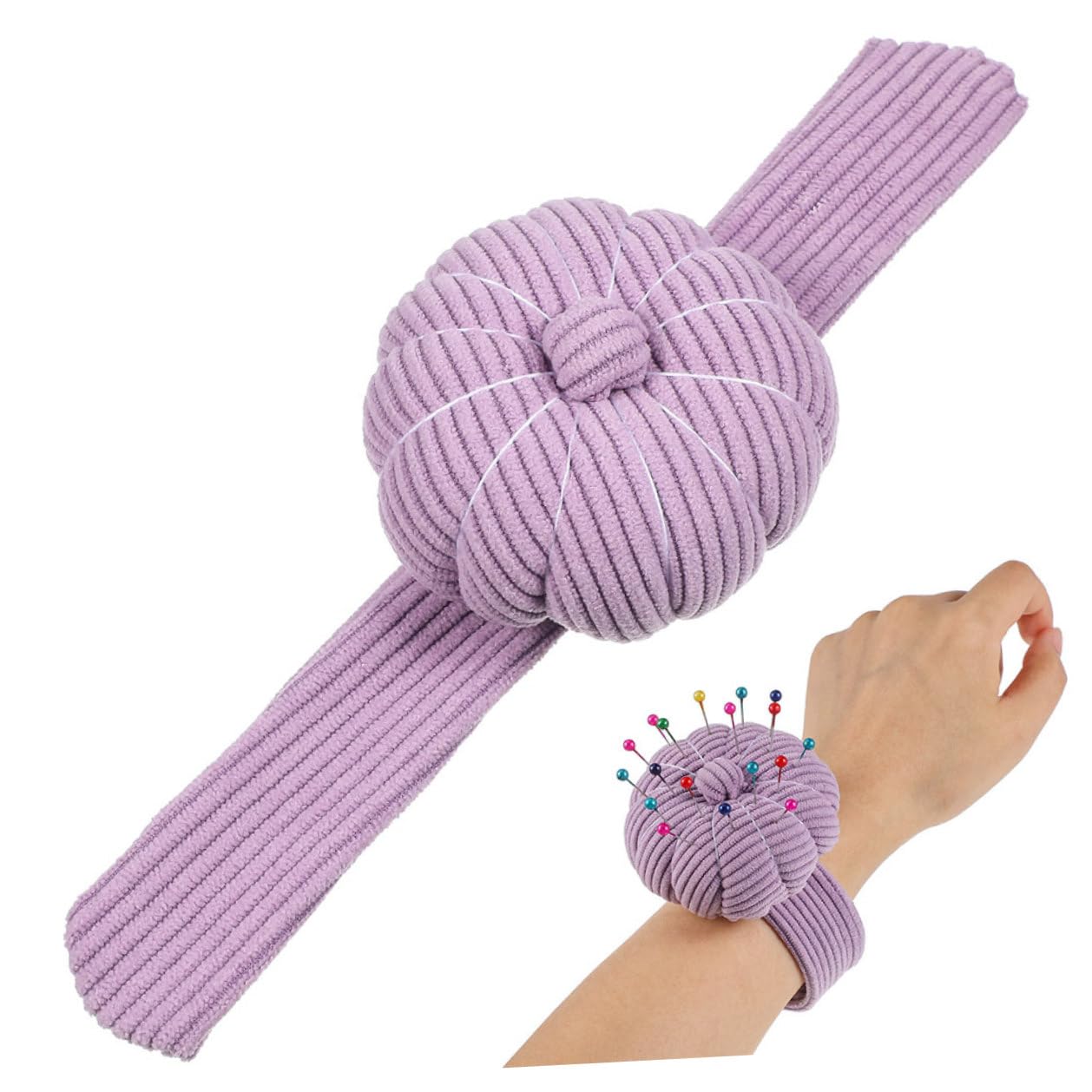 DIYEAH 8 Stück 2 Stück Handgelenk Nadelkissen mit Armband Weiches Pp Baumwoll Füllmaterial Klatschbares Nadelkissen zum Nähen Quilten und Sticken Praktisches Nähzubehör für Selbstgemacht