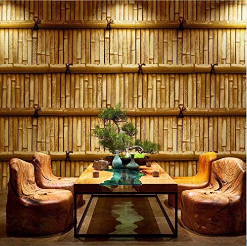 WCF Papel pintado, estilo chino retro Imitación de bambú Revestimientos de pared impermeables Estilo chino Restaurante de bambú Barra de estudio Barra de papel Pegatinas de pared-10.4 ( Color : 2 )
