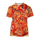 CHANYI Hommes 3D imprimé T-Shirts Saucisse Pizza Motif T Shirt Hommes Nourriture Imprimé...