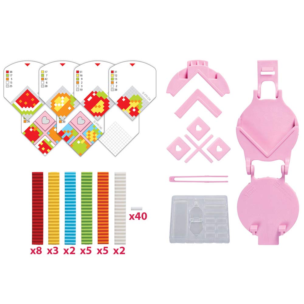 Pretty Pixels Bandai Krazy Pixels - Fabbrica di gomme - Set di inizio - Tema frutta - Hobby creativi - 38524