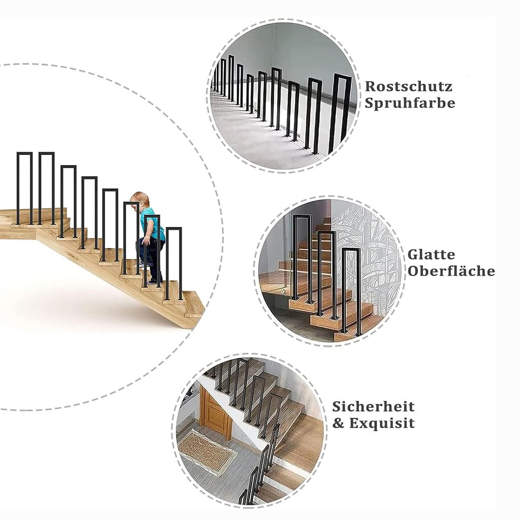 Antypoślizgowe stopnie balustrady boczne do gar& poddasza 1,8 stopy (1.8ft / 55 cm) bezpieczny ase dla łatwego dostępu bili i bezpiecznej wspinaczki, idealne do użytku domowego
