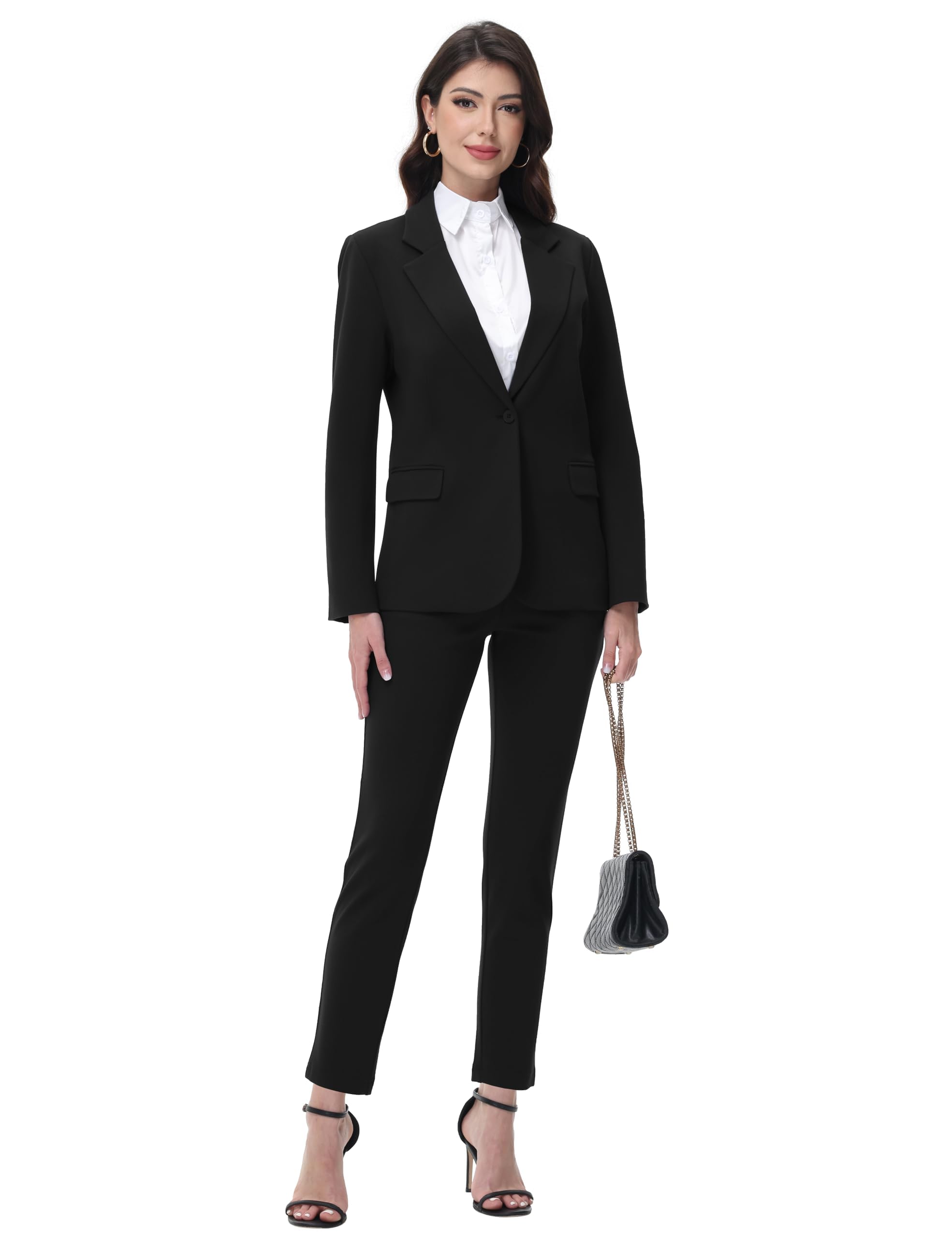 Hosenanzüge für Damen Business Modern Slim Fit Anzug Set Langarm Elegant Blazer Mit Outfit für Office