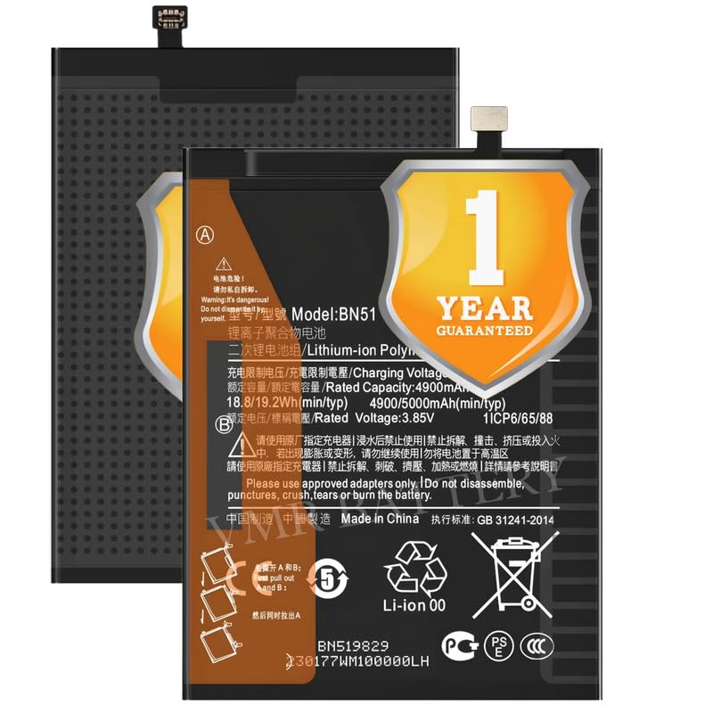Image of Original BN51 Battery Compatible for Xiaomi Redmi 8 (M1908C3IC, MZB8255IN, M1908C3IG, M1908C3IH) | Redmi 8A (MZB8458IN, M1908C3KG, M1908C3KH) - (5000mAh) - 1 Year Warranty K7