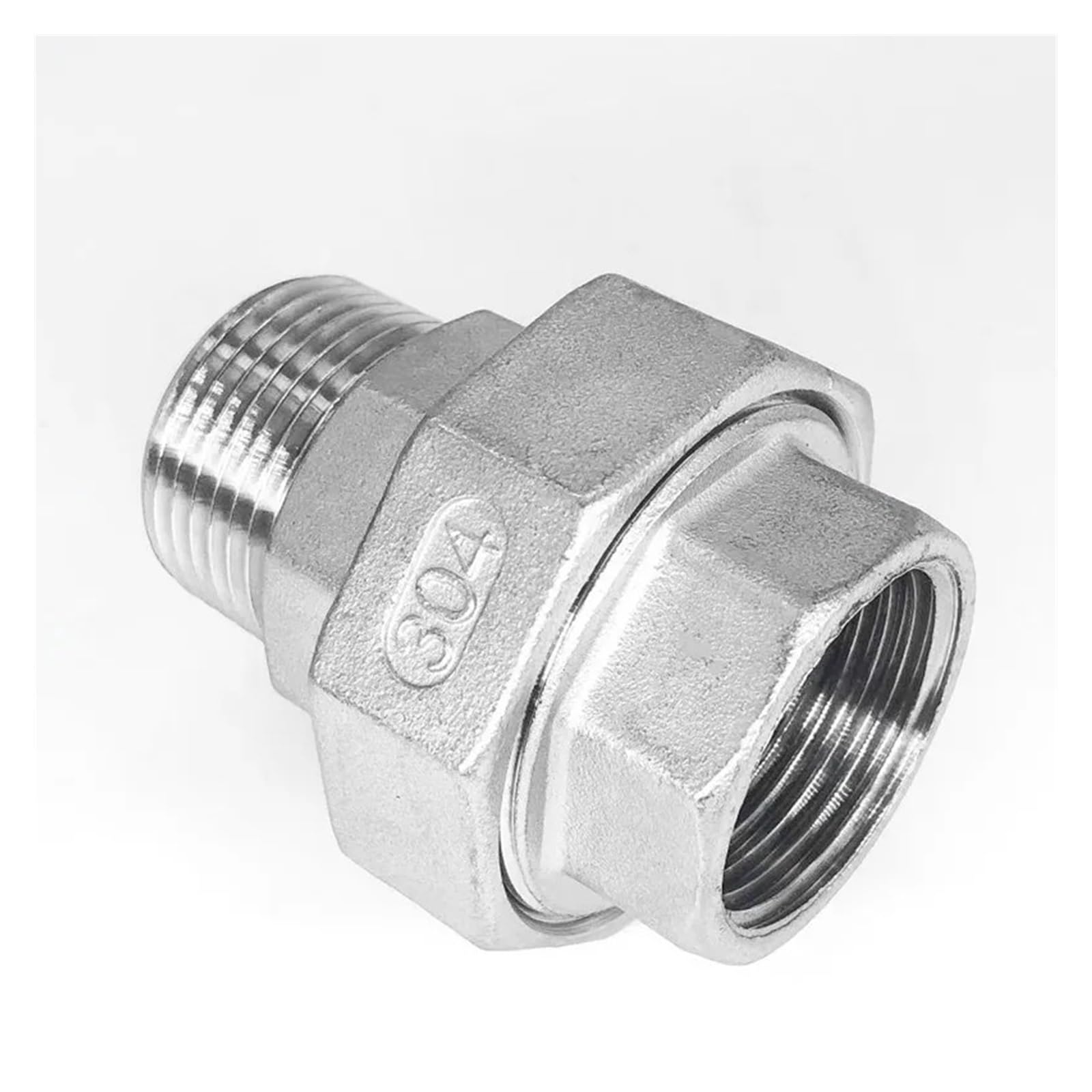 1/4" 3/8" 1/2" 3/4" 1" 1-1/4" 1-1/2" Female To Male Thread 304 Stainless Steel Union Pipe Fitting Connector Coupler(1/4")