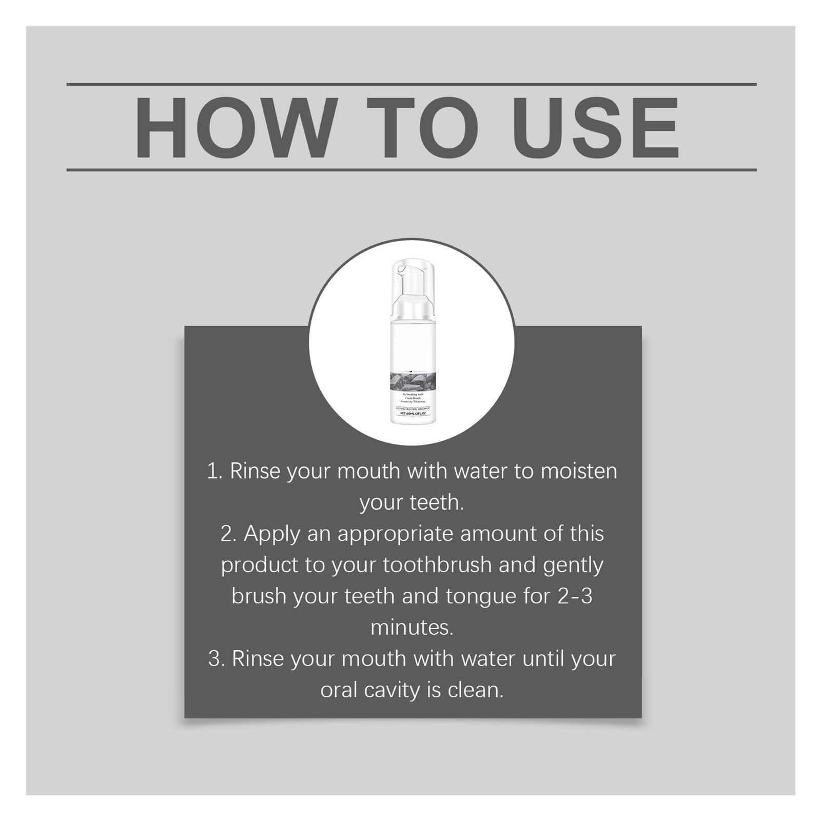 Mousse Limpiador Dental 60ml: La textura espumosa limpia suavemente la de los dientes, haciendo que el cepillado diario sea más suave(2pcs)