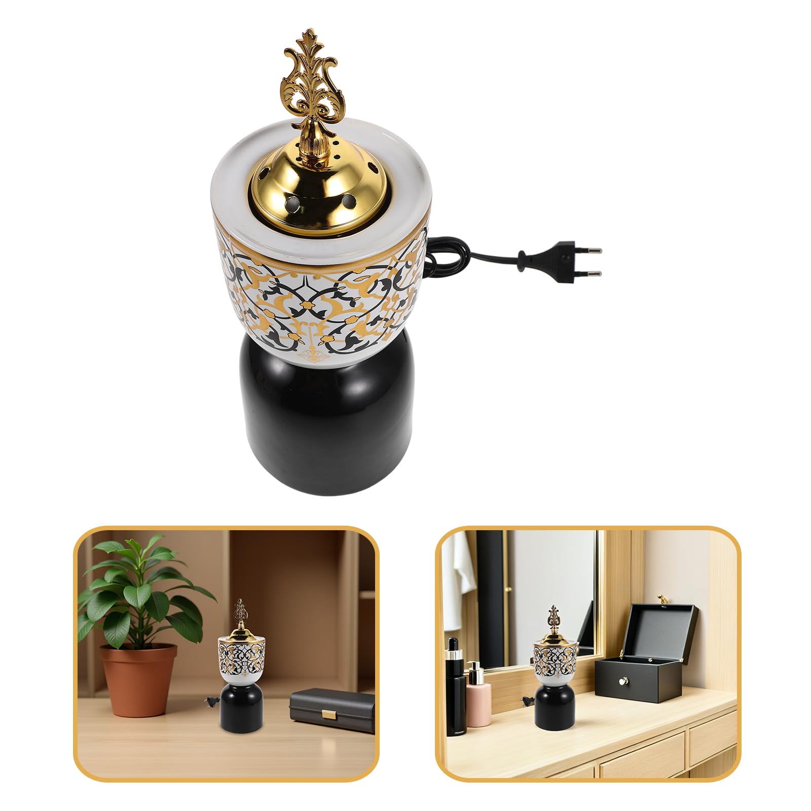 Bruciatore di Incenso Ceramico Base Removibile, Design Moderno e Decorativo per Stanza da Bagno, Casa, Spa, Yoga